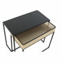 DKD Home Decor Set de 2 Mesas de Centro de Metal y Ratán con Rejilla