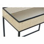 DKD Home Decor Set de 2 Mesas de Centro de Metal y Ratán con Rejilla
