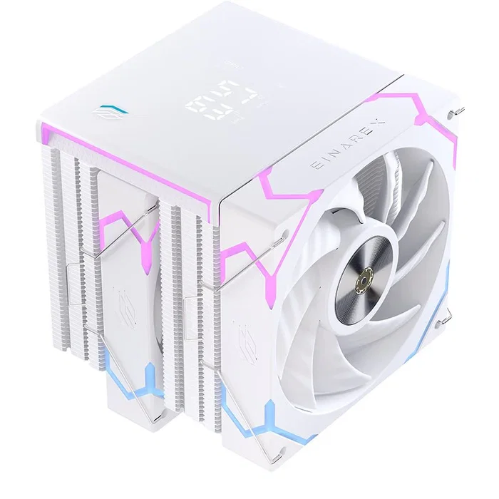 Einarex GLIDE G300 EXAC-GL-300-R-W Refrigerador CPU Aire 120mm RGB Doble Ventilador Blanco - Compatible con Intel LGA 1150/1151/1200/1700/1851/2011 y AMD AM4/AM5