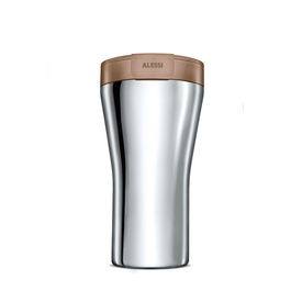 Alessi GIA24 BR CAFFA Taza de Viaje Térmica de Acero Inoxidable 18/10