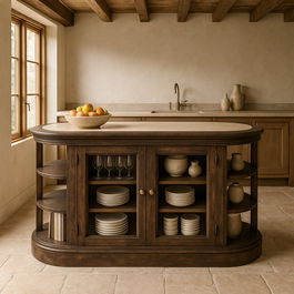 Isla Mármol/Madera Cocina 140 X 50 X 80 cm