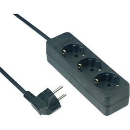 Rev Regleta de mesa con 3 tomas y cable de 3,0 m, negro
