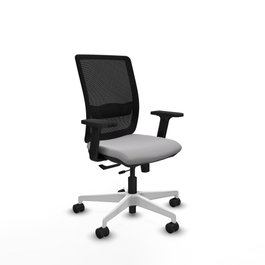 PIQUERAS Y CRESPO Silla de oficina Haches con mecanismo Sincro/Traslack, Gris claro y Negro