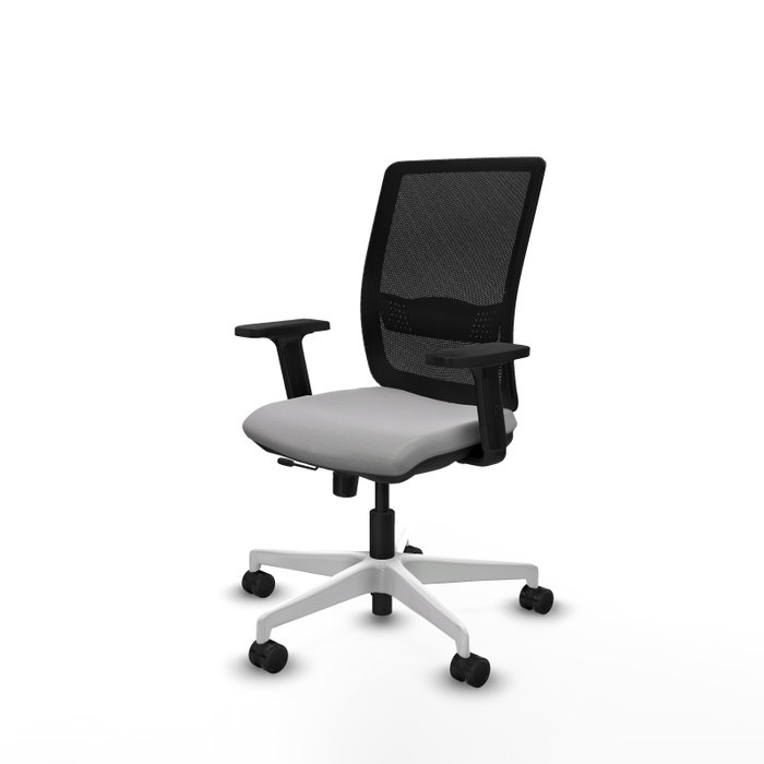 PIQUERAS Y CRESPO Silla de oficina Haches con mecanismo Sincro/Traslack, Gris claro y Negro
