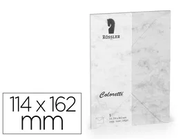 Rossler Coloretti Sobre C6 Ministro Color Marmol Gris 114x162 mm Pack 5 Unidades