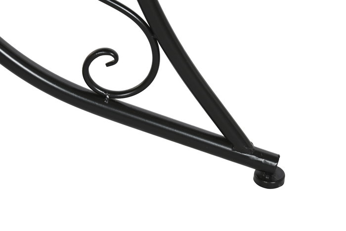 DKD Home Decor Mesa Redonda Comedor Terraza Y Jardin Negro Multicolor Metal Ceramica 80 x 76 x 80 cm