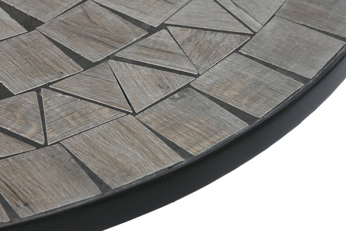 DKD Home Decor Mesa Redonda Comedor Terraza Y Jardin Negro Multicolor Metal Ceramica 80 x 76 x 80 cm