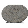 DKD Home Decor Mesa Redonda de Comedor de Metal y Cerámica Negro