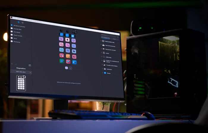 Control deck mars gaming msd-neo 15 teclas lcd 1 rueda 2 botones blanco