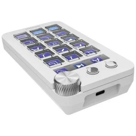 Mars Gaming Control Deck MSD-NEO, 15 Teclas LCD, Rueda de Control, 2 Botones, Blanco, Teclas Programables, Monitorización en Tiempo Real, Calculadora y Pad Numérico Integrado