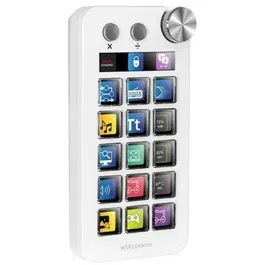Mars Gaming Control Deck MSD-NEO, 15 Teclas LCD, Rueda de Control, 2 Botones, Blanco, Teclas Programables, Monitorización en Tiempo Real, Calculadora y Pad Numérico Integrado