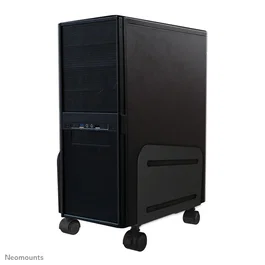 Neomounts CPU-M100BLACK - Soporte o Carro Portátil para Torre de PC, 10 kg, Negro, Acero, con 4 Ruedas (2 bloqueables), Ajustable 12-21 cm