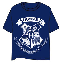 Warner Bros. Camiseta Harry Potter Hogwarts adulto Talla S, Algodón 160g, Estampado Frontal