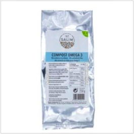 INT SALIM Compost + 3 Omega 3 250Gr Alimento Vegano Alto en Fibra Proteína Omega 3 Semillas Lino Sésamo Chía