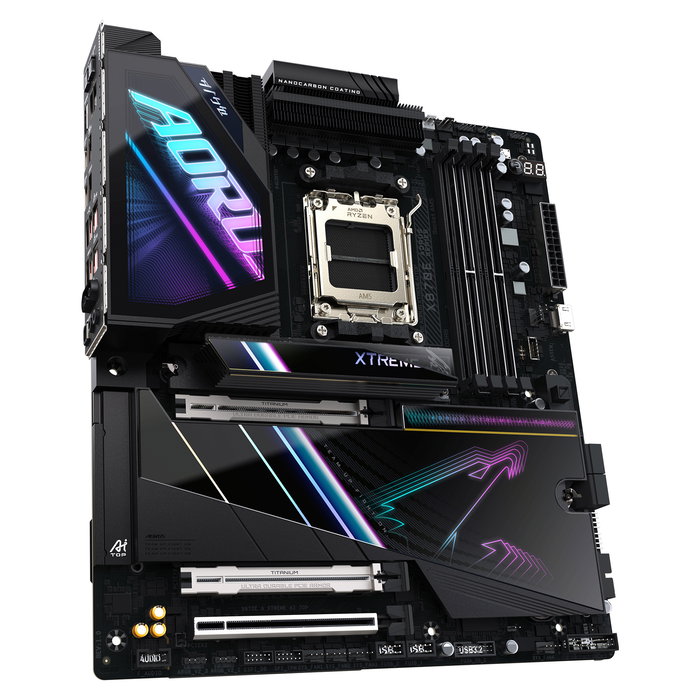 Gigabyte GA-X870E A XTREME AI TOP (AM5) Placa base para AMD Ryzen, DDR5, Wi-Fi 7, LAN 10 GbE, ATX Extendida