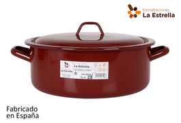 La Estrella Cacerola Esmaltada con Tapa 28 cm - 6.8L Teja (6 Unidades)