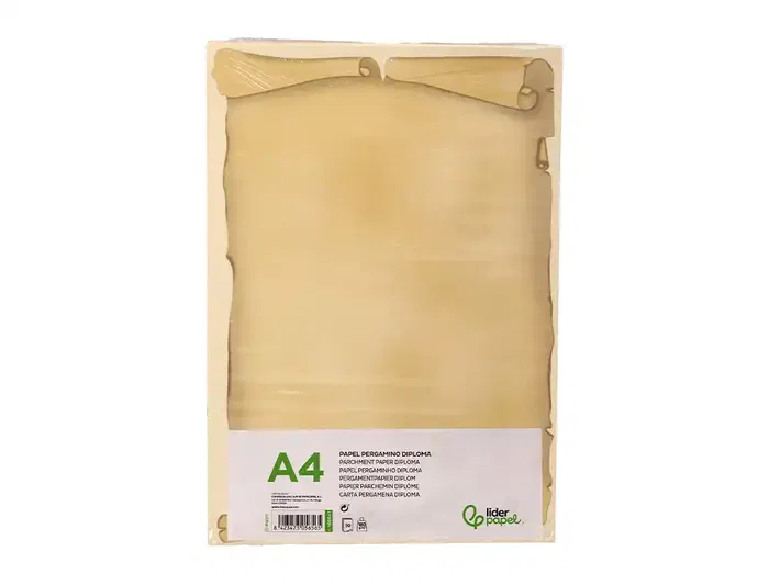 Liderpapel Papel Pergamino Din A4 Diploma 180 gr Paquete de 50 Hojas