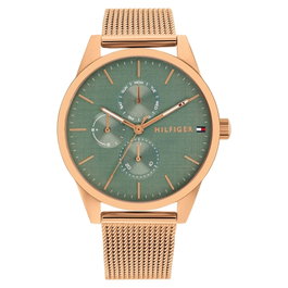Tommy Hilfiger 1782770 Reloj Analógico Rosa con Esfera Verde