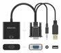 Aisens Cable Conversor SVGA+Audio a HDMI, 20cm, Negro