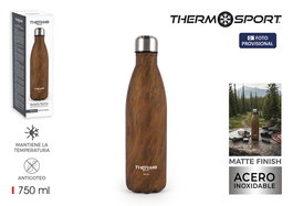 Inde Botella Termo Thermosport Acero Inoxidable 750 ml, 8 x 31 cm (12 Unidades)