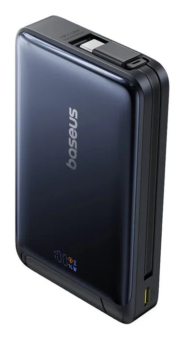 Baseus Nomos Cargador inalámbrico magnético MagSafe 10000 mAh 45W Qi2 Negro - Batería portátil con pantalla y USB-C