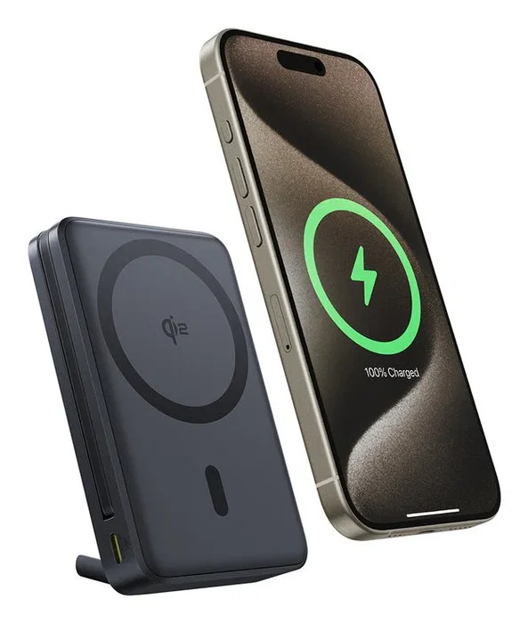 Baseus Nomos Cargador inalámbrico magnético MagSafe 10000 mAh 45W Qi2 Negro - Batería portátil con pantalla y USB-C