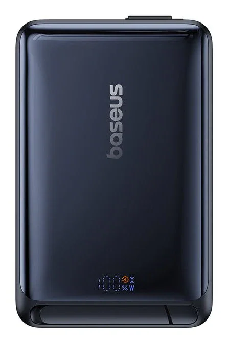 Baseus Nomos Cargador inalámbrico magnético MagSafe 10000 mAh 45W Qi2 Negro - Batería portátil con pantalla y USB-C
