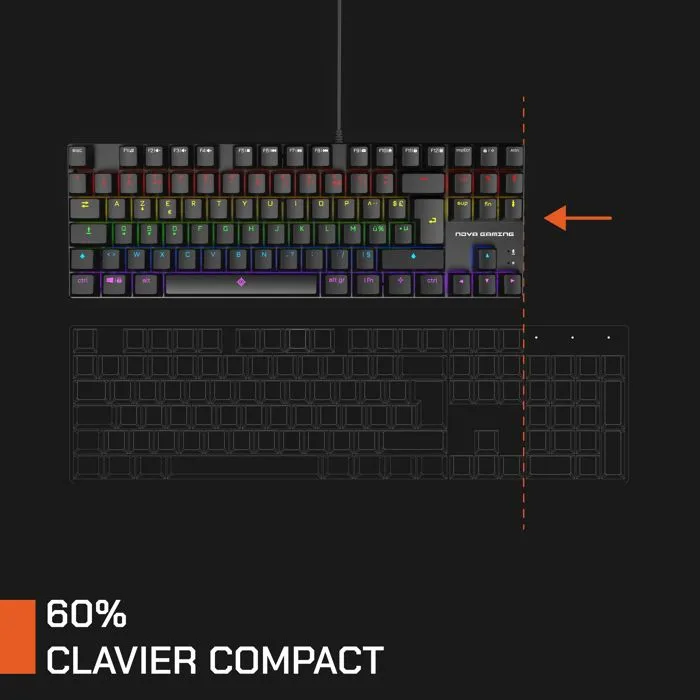 Nova Gaming Sculptor TKL Teclado Mecánico para Juegos RGB LED