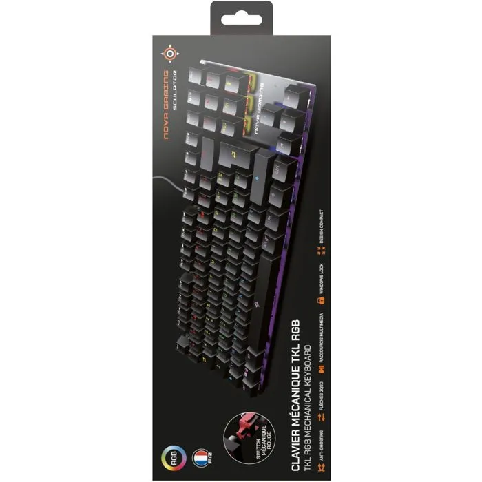 Nova Gaming Sculptor TKL Teclado Mecánico para Juegos RGB LED