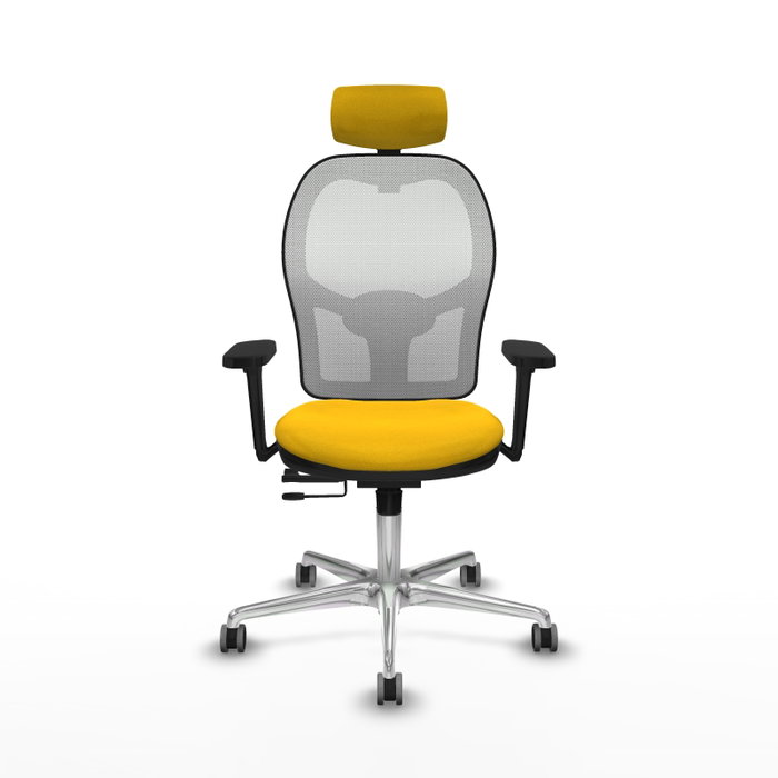 PIQUERAS Y CRESPO Silla de oficina Jorquera con mecanismo Sincro/Traslack, Amarillo y Blanco PIQUERAS Y CRESPO Silla de oficina Jorquera con mecanismo Sincro/Traslack, Amarillo y Blanco