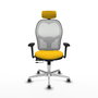 PIQUERAS Y CRESPO Silla de oficina Jorquera con mecanismo Sincro/Traslack, Amarillo y Blanco