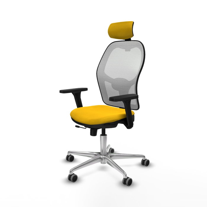 PIQUERAS Y CRESPO Silla de oficina Jorquera con mecanismo Sincro/Traslack, Amarillo y Blanco PIQUERAS Y CRESPO Silla de oficina Jorquera con mecanismo Sincro/Traslack, Amarillo y Blanco