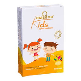 Omegor Kids Masticable 60 Cápsulas - Aceite de Pescado con EPA, DHA, Vitamina D y E - Sabor Tutti Frutti