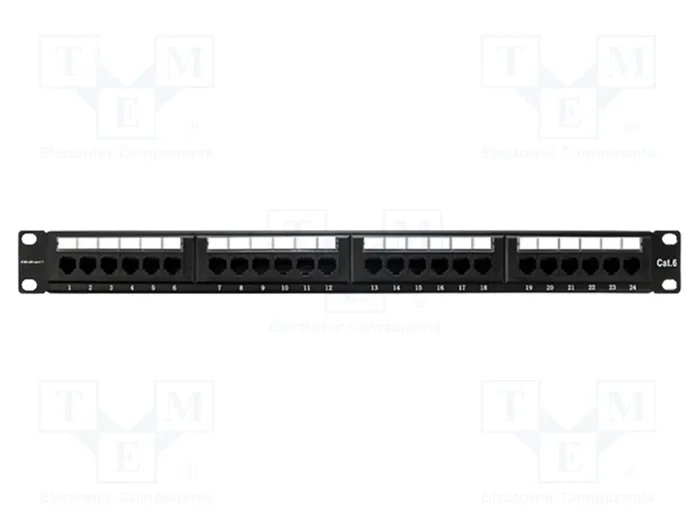 Qoltec Panel de parches 24 puertos Cat.6 UTP Negro Qoltec Panel de parches 24 puertos Cat.6 UTP Negro