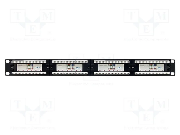 Qoltec Panel de parches 24 puertos Cat.6 UTP Negro Qoltec Panel de parches 24 puertos Cat.6 UTP Negro