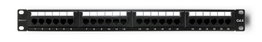 Qoltec Panel de parches 24 puertos Cat.6 UTP Negro