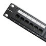 Qoltec Panel de parches 24 puertos Cat.6 UTP Negro