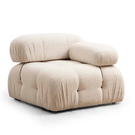 Atelier Del Sofa Sofá 1 Plaza 1R Cream Bouclette Tela Poliéster 95x95x75cm
