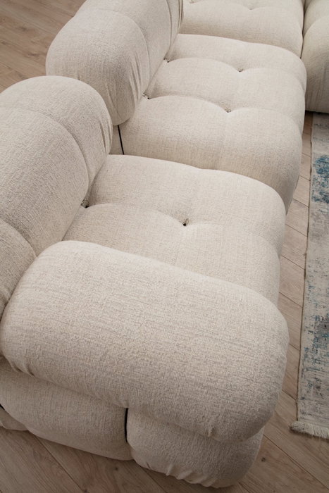 Atelier Del Sofa Sofá 1 Plaza 1R Cream Bouclette Tela Poliéster 95x95x75cm