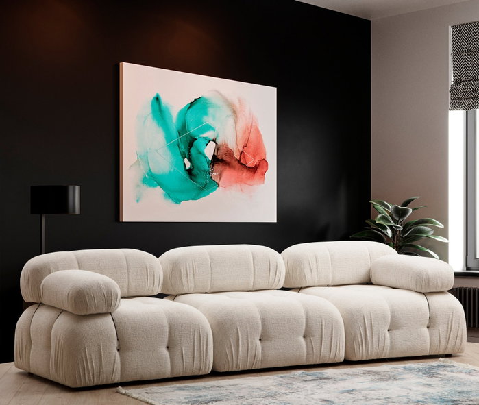 Atelier Del Sofa Sofá 1 Plaza 1R Cream Bouclette Tela Poliéster 95x95x75cm