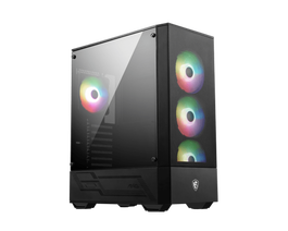 MSI MAG FORGE 112R Carcasa de Ordenador Midi Tower Negra Transparente con Ventana Lateral y Iluminación LED