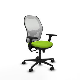 PIQUERAS Y CRESPO Silla de oficina Jorquera con mecanismo Sincro/Traslack, Pistacho y Blanco