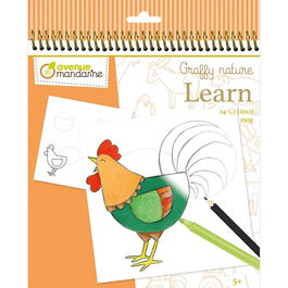 Libro De Colorear Avenue Mandarine Aprende A Dibujar Granja 250G 24H