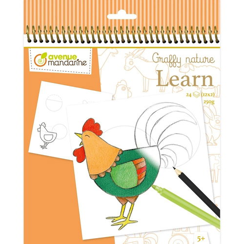 Libro De Colorear Avenue Mandarine Aprende A Dibujar Granja 250G 24H Libro De Colorear Avenue Mandarine Aprende A Dibujar Granja 250G 24H