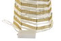 DKD Home Decor Set de 3 Conos de Navidad con LED en Blanco y Dorado