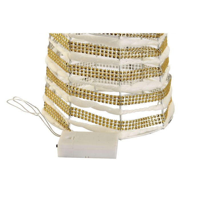 DKD Home Decor Set de 3 Conos de Navidad con LED en Blanco y Dorado DKD Home Decor Set de 3 Conos de Navidad con LED en Blanco y Dorado