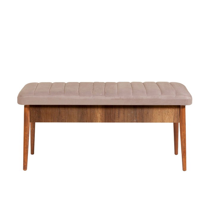 Hanah Home Juego de Mesa y Sillas Extensible de Comedor, Tablero Melamina Nogal y Piedra, Tapizado Terciopelo, 130x80 cm Hanah Home Juego de Mesa y Sillas Extensible de Comedor, Tablero Melamina Nogal y Piedra, Tapizado Terciopelo, 130x80 cm