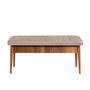 Hanah Home Juego de Mesa y Sillas Extensible de Comedor, Tablero Melamina Nogal y Piedra, Tapizado Terciopelo, 130x80 cm
