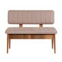Hanah Home Juego de Mesa y Sillas Extensible de Comedor, Tablero Melamina Nogal y Piedra, Tapizado Terciopelo, 130x80 cm
