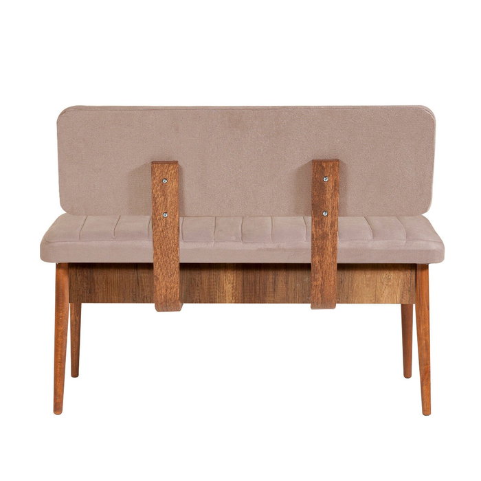Hanah Home Juego de Mesa y Sillas Extensible de Comedor, Tablero Melamina Nogal y Piedra, Tapizado Terciopelo, 130x80 cm Hanah Home Juego de Mesa y Sillas Extensible de Comedor, Tablero Melamina Nogal y Piedra, Tapizado Terciopelo, 130x80 cm